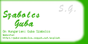 szabolcs guba business card